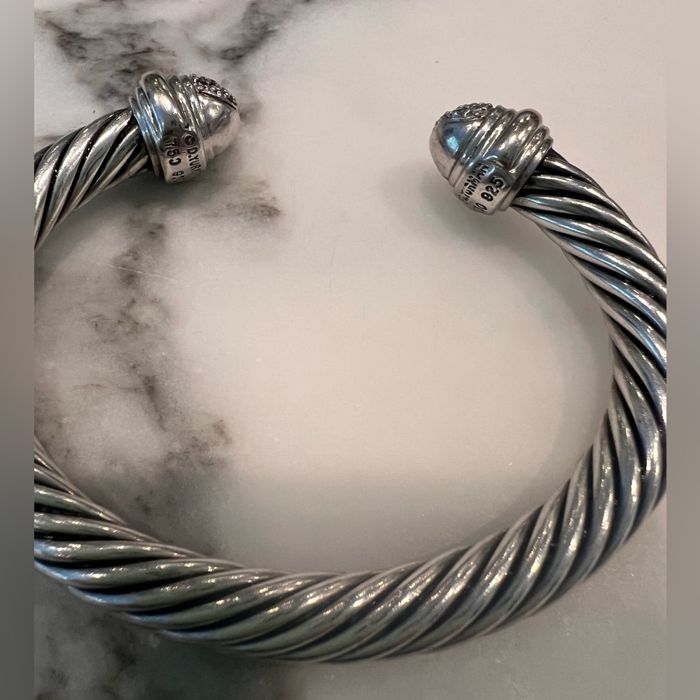 David Yurman Cable Classics Pavé Diamond Bracelet 7mm🥳 - Picture 7 of 8